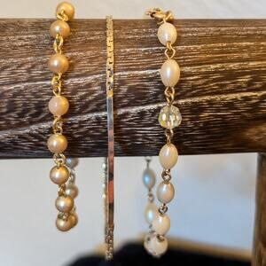 Lot of Three Vintage Gold Tone Chain Bracelets